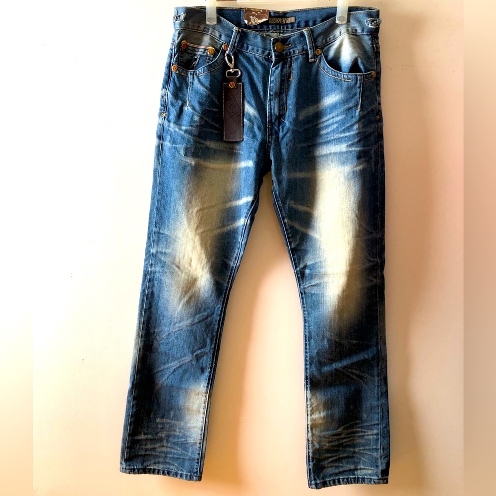 NEW X-RAY Men’s Distressed Slim Straight Denim Pants NWT
